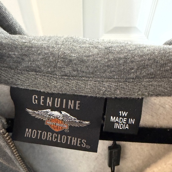 Harley-Davidson Gray Zip-Up Hoodie with Yellow & White Accents - Picture 5 of 5